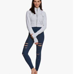 Hunter Green Ripped Warrior Shredded Yoga Leggings Size XS